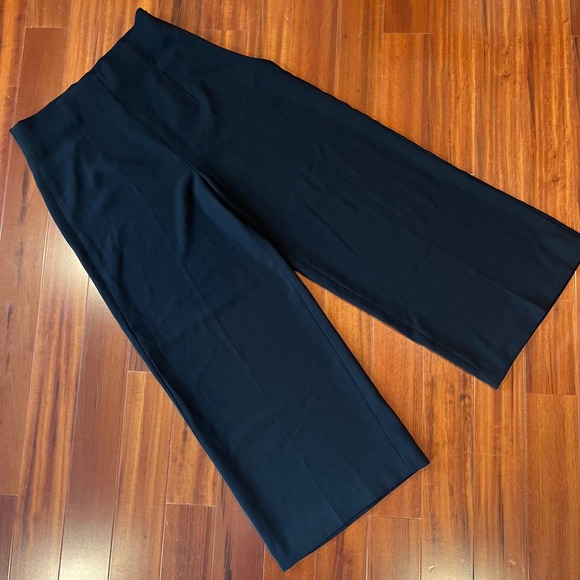 Zara Black Wide Leg Pants Trousers Side Zip Dressy Lightweight Size Large - Picture 3 of 7